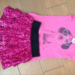 Sparkly Skirt Set with Puppy 🐶 Top size 5